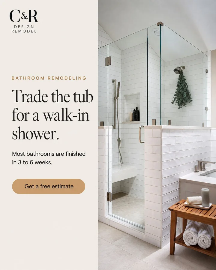 Meta ad concept: Trade the tub for a walk-in shower
