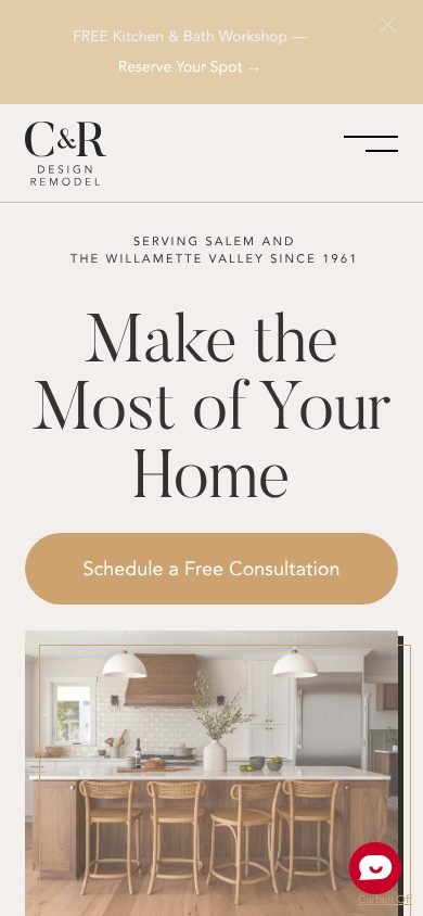 Current homepage on an iPhone